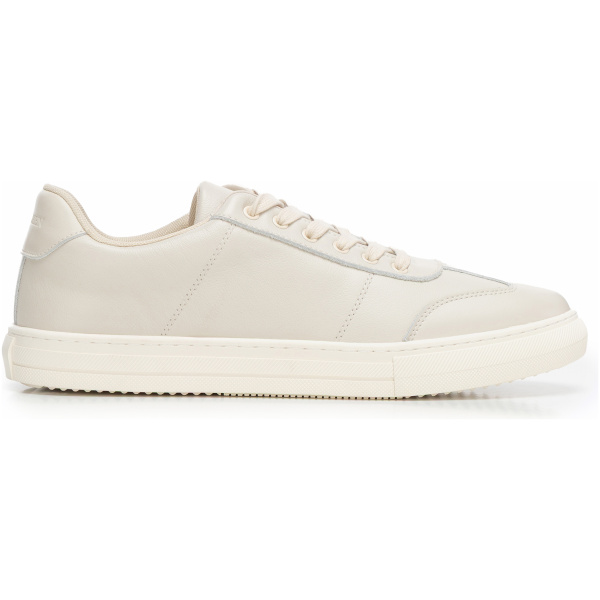 Dámske kožené sneakersy z hladkej kože béžové 101-M-513-9