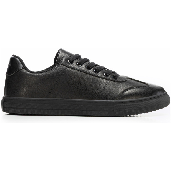 Dámske kožené sneakersy z hladkej kože čierne 101-M-513-1