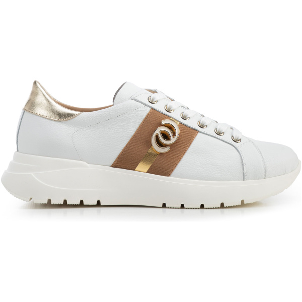Dámske kožené sneakersy zlaté 100-D-100-0