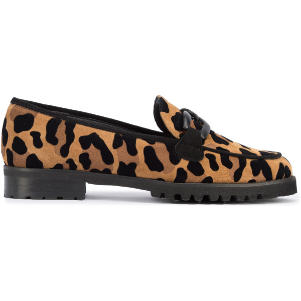 Dámske leopardie semišové mokasíny 95-D-103-1