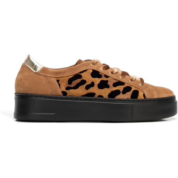 Dámske semišové sneakersy hnedé 101-D-108-4