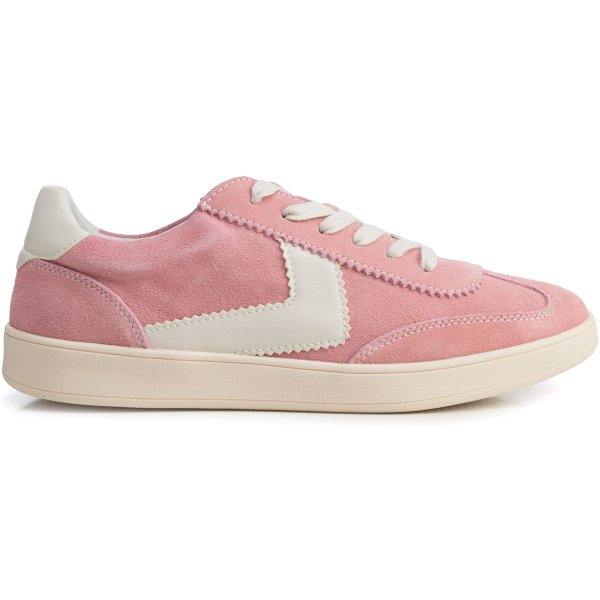 Dámske semišové sneakersy ružové 100-D-351-P