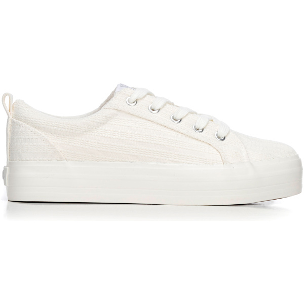Dámske sneakersy na platforme biele 100-DP-801-0