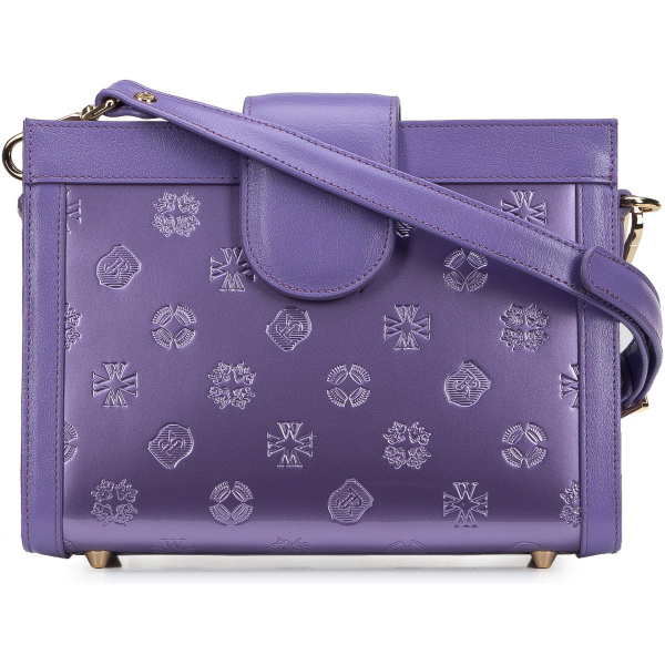 Dvojkomorová crossbody kabelka z lakovanej kože 34-4-240-FF