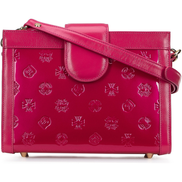 Dvojkomorová crossbody kabelka z lakovanej kože 34-4-240-PP