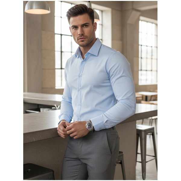 Elegantná modrá pánska košeľa Dstreet DX2614