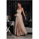 Elizabeth Collection Béžové trblietavé šaty na ramienka Veľkosť: M