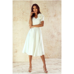 Elizabeth Collection Biele midi šaty s ružami Veľkosť: M