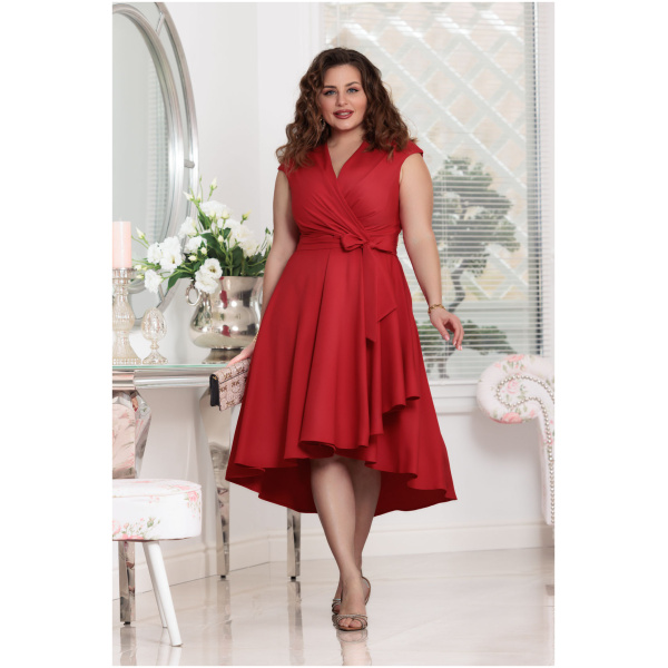 Elizabeth Collection Červené midi šaty s áčkovou sukňou Veľkosť: L