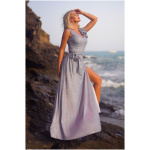Elizabeth Collection Strieborné trblietavé šaty s ružami Veľkosť: XXXL