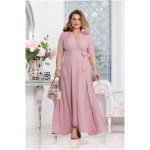 Elizabeth Collection Svetloružové zavinovacie šaty Veľkosť: XXXL