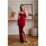 Eva & Lola Červené priliehavé šaty so štrasovými strapcami Veľkosť: S
