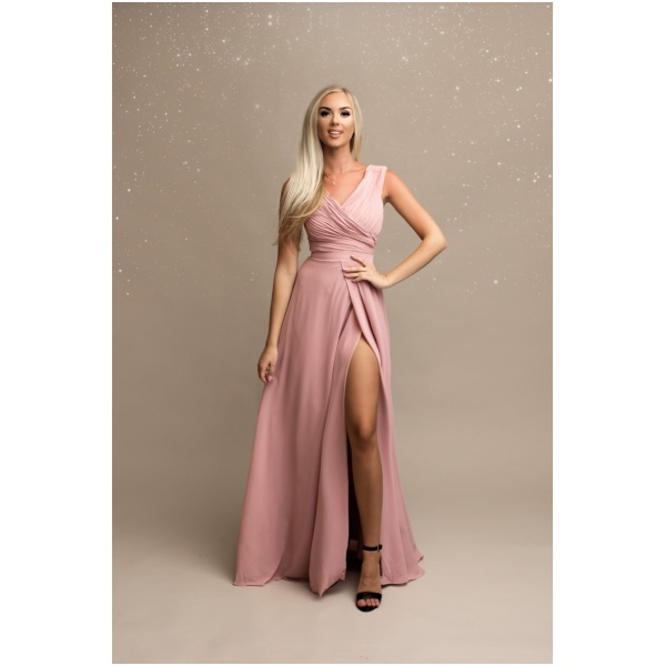 Eva & Lola Staroružové spoločenské šifónové šaty Veľkosť: XXXL
