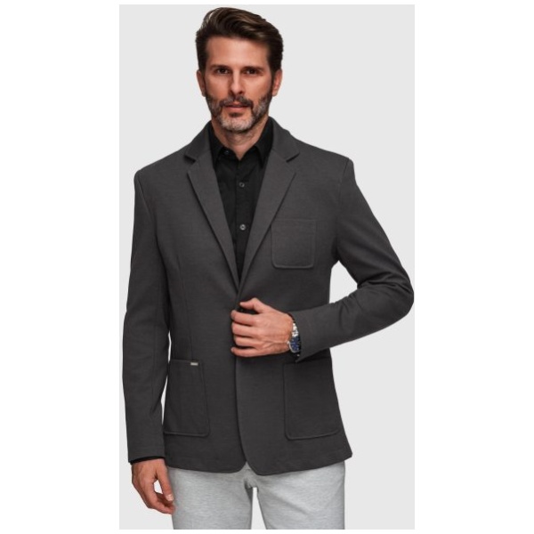 Grafitové športové slim fit sako V1 M165 - L