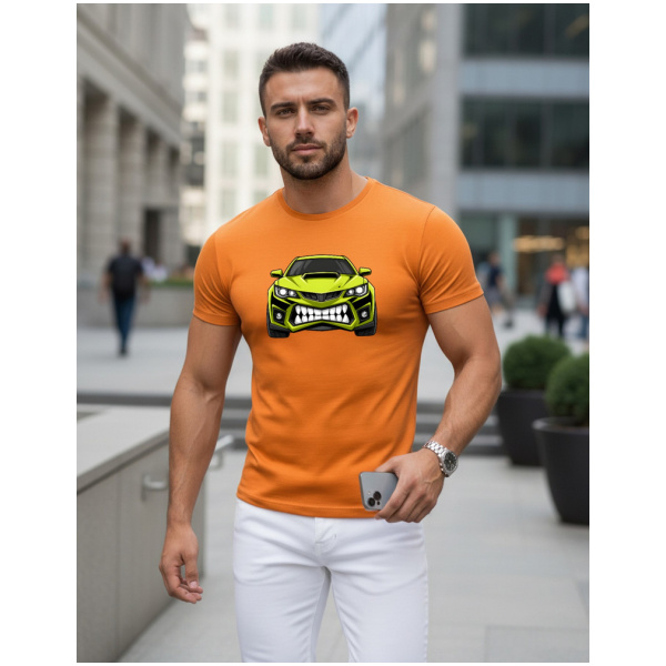 Herren-T-Shirt mit Autodruck orange Dstreet NX5015R