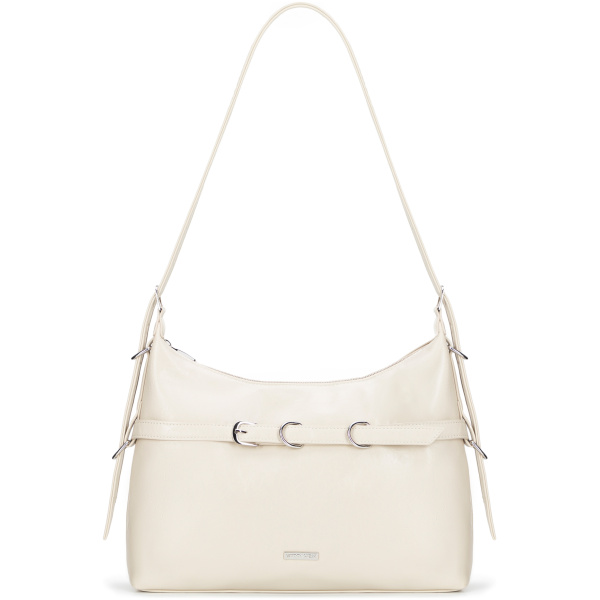 Krémová crossbody kabelka z imitácie kože 101-4Y-406-0