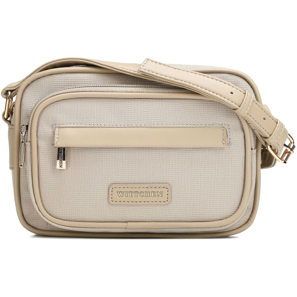 Krémová crossbody kabelka z imitácie kože 102-4Y-402-0