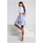 Lacoria Svetlomodré krátke šaty s odhaleným chrbtom Veľkosť: XS