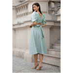 Lacoria Zelené midi šaty s odhaleným chrbtom Veľkosť: XS