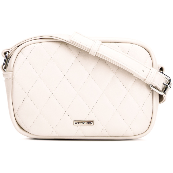 Lomená biela crossbody kabelka z imitácie kože 100-4Y-230-0