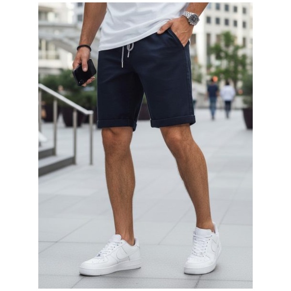 Moderné tmavomodré pánske rifľové kraťasy - 34