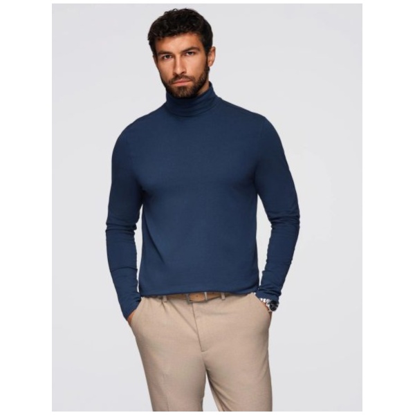 Moderný tmavomodrý pánsky rolák  V2 LSCL-0130 - XXL