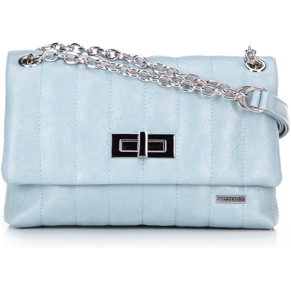 Modrá dvojkomorová crossbody kabelka z imitácie kože 100-4Y-419-N