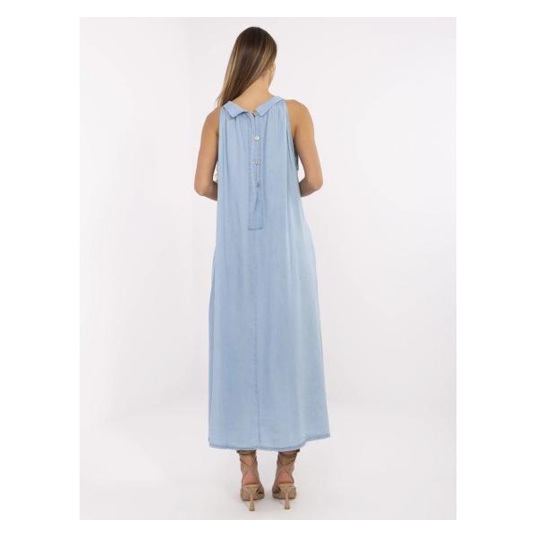 Modré oversized maxi šaty na leto