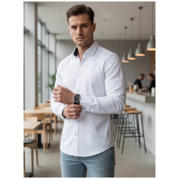 Pánska biela elegantná košeľa - XL