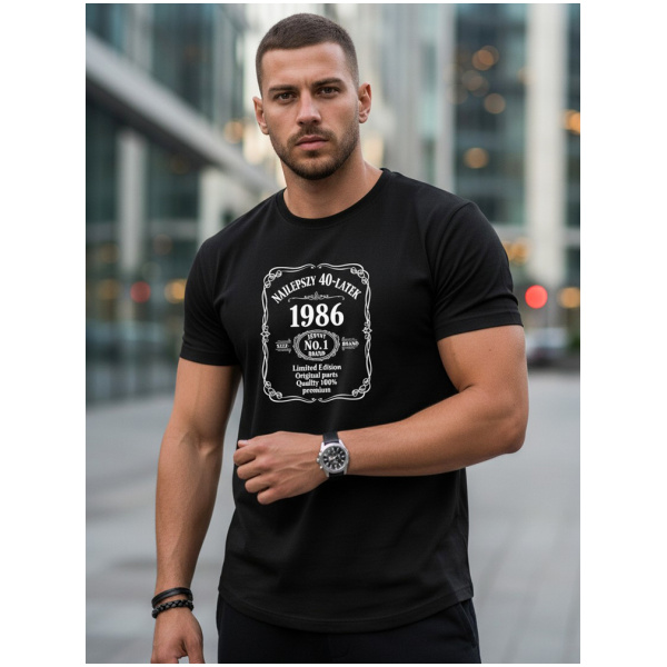 Pánske čierne tričko NAJLEPŠÍ 40-ROČNÝ Dstreet NX0101R