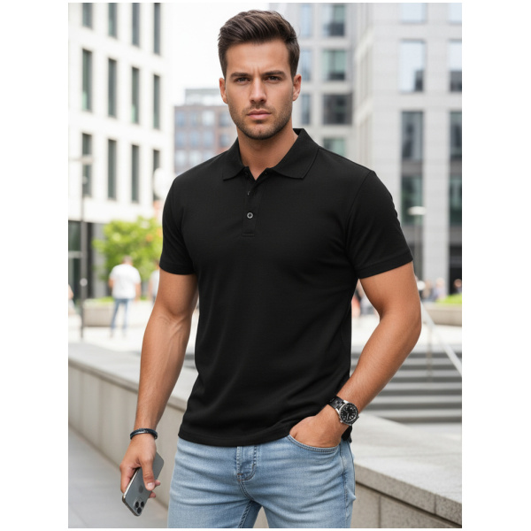 Pánske polo tričko čierne Dstreet PX0512