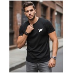Pútavé čierne  pánske tričko s logom - XL