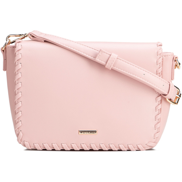 Ružová crossbody kabelka s klopou 100-4Y-235-P