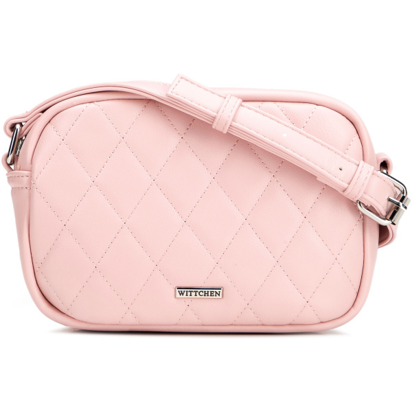 Ružová crossbody kabelka z imitácie kože 100-4Y-230-P