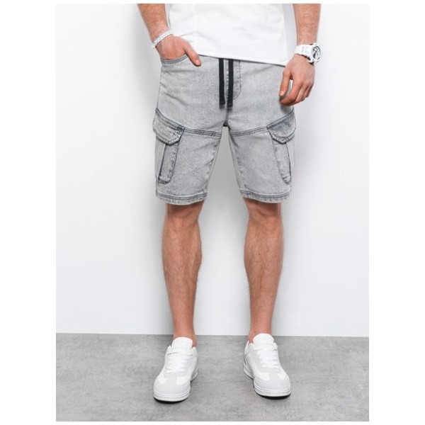 Šedé trendy rifľové kraťasy W362 - XXL