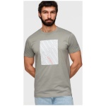 Šedé tričko s geometrickou potlačou V3 TSPT-0259 - L