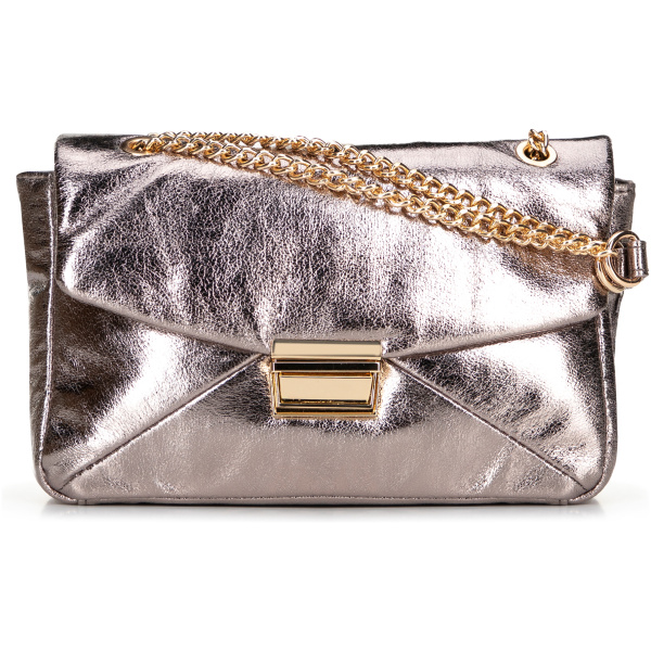 Sivá crossbody kabelka z imitácie kože 100-4Y-217-8