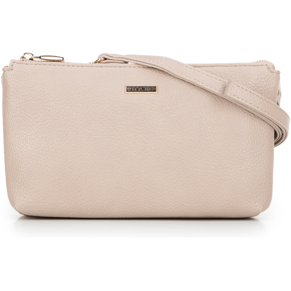 Sivá dvojkomorová crossbody kabelka z imitácie kože 29-4Y-607-8