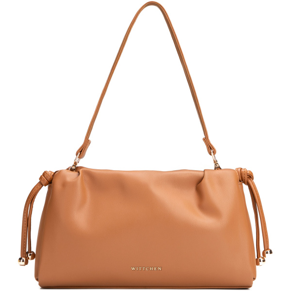 Svetlohnedá crossbody kabelka z imitácie kože so šnúrkami 102-4Y-407-5