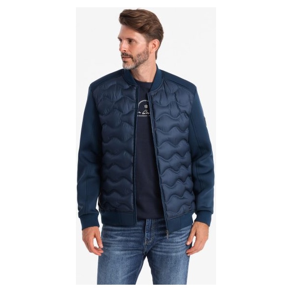Tmavo modrá bomber trendy bunda V2 JALP-0141 - S