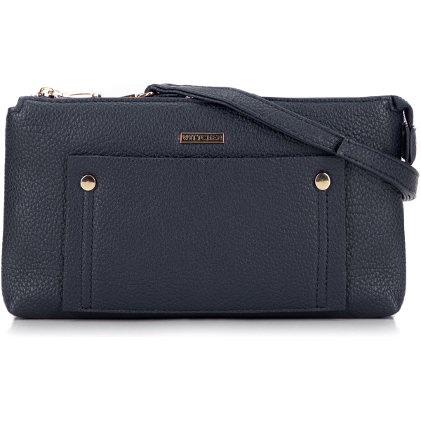 Tmavomodrá dvojkomorová crossbody kabelka 29-4Y-604-7