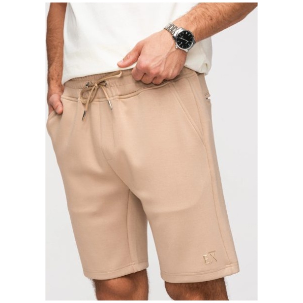 Trendy béžové pánske kraťasy s logom V3 SRBC-0153 - L