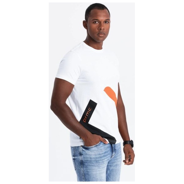 Trendy biele tričko s krátkym rukávom V2 TSPT-0219 - XXL