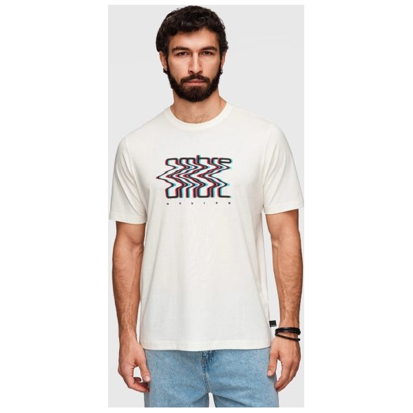 Trendy biele tričko s nápisom v 3D efekte V2 TSPT-0286 - L
