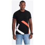 Trendy čierne tričko s krátkym rukávom V1 TSPT-0219 - S
