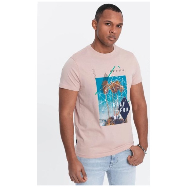Trendy ružové tričko s nápisom V2 TSPT-0128 - M
