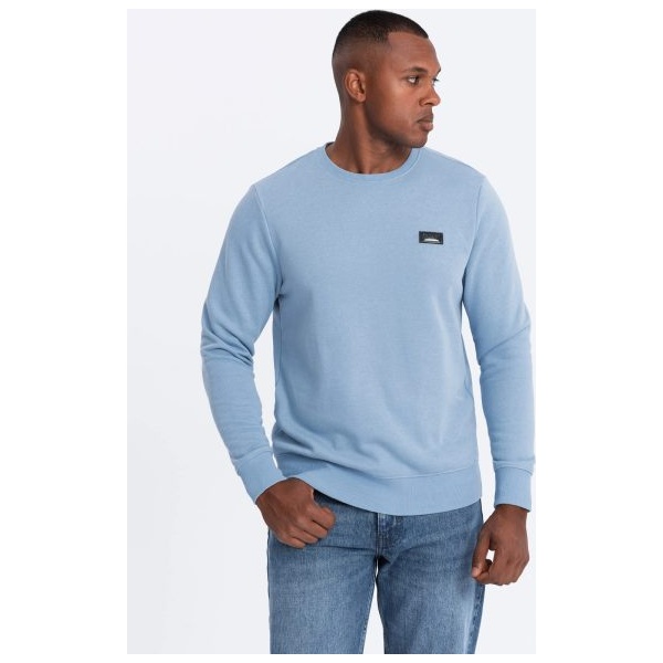 Trendy svetlo modrá mikina s nášivkou V3 SSNZ-0136 - XL