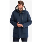 Trendy tmavo modrá pánska parka na zimu V2 JALJ-0181 - M