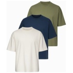 Trojbalenie mix oversize tričiek biele/modré/olivové TSBC-0291 - M