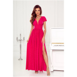 Warsaw Dress Cyklámenové trblietavé šaty s rozparkom Veľkosť: L